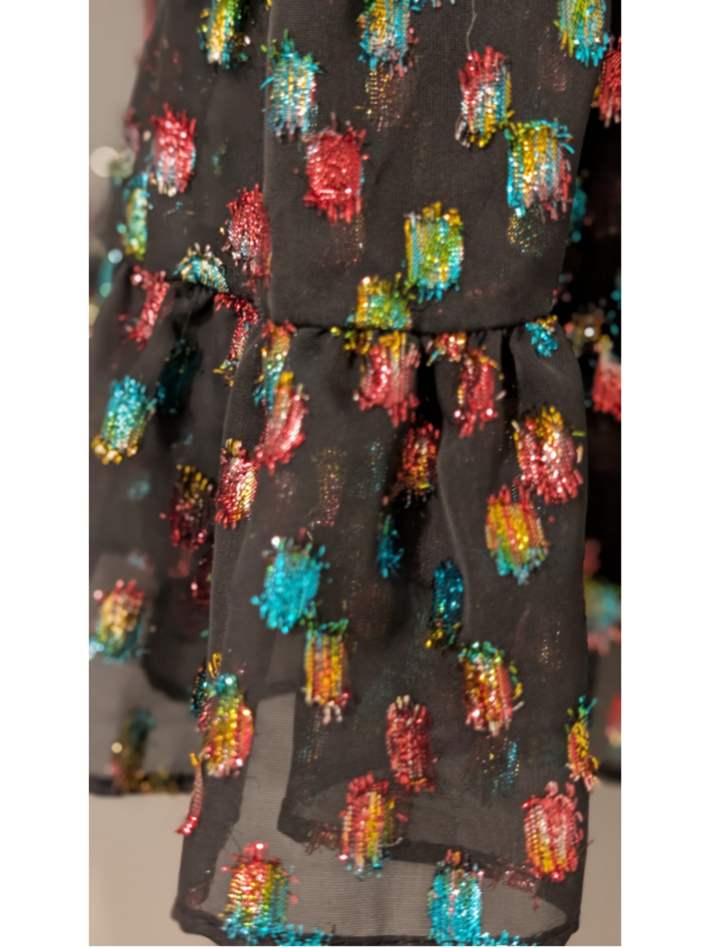 MISA Los Angeles XS Black Multicolor Metallic Ruffle - Picture 5 of 12